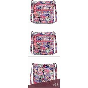 NEW Vera Bradley Disney Triple Zip Hipster Minnie’s Garden Party